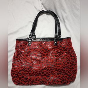 Stylish Red Leopard Print Tote Bag